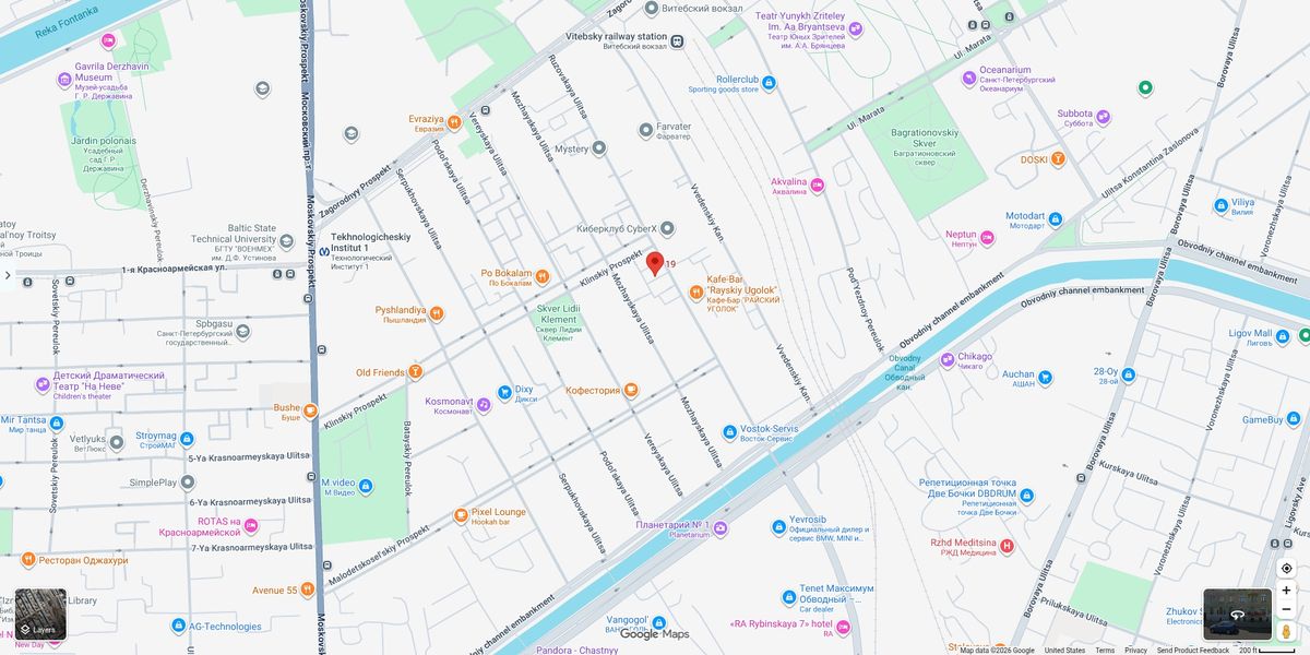 Map: 19 Ruzovskaya St., St. Petersburg